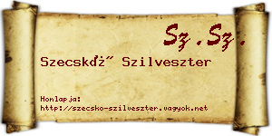Szecskó Szilveszter névjegykártya