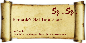 Szecskó Szilveszter névjegykártya
