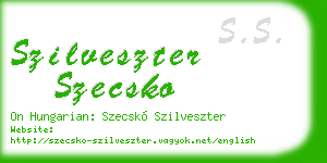 szilveszter szecsko business card