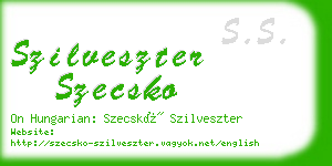 szilveszter szecsko business card